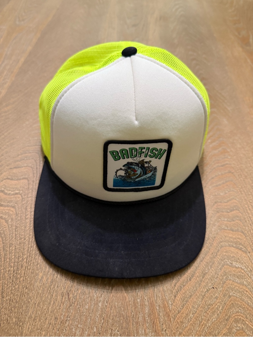 Neon Yellow & White Trucker Hat with Black Brim Never worn